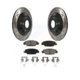 Rear Coated Drilled Slotted Disc Brake Rotors And Ceramic Pad Kit For Mazda CX-5