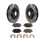 Front Drilled Slot Brake Rotors Ceramic Pad Kit For Chevrolet Cruze Volt Bolt EV