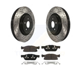 Front Drill Slot Brake Rotors Ceramic Pad Kit For Ford Edge Lincoln MKX Nautilus