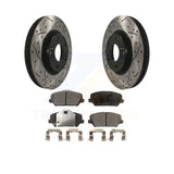 Front Coat Drill Slot Disc Brake Rotor Ceramic Pad Kit For Kia Forte Forte5 Koup