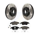 Front Drilled Slot Brake Rotors Ceramic Pad Kit For Mercedes-Benz E350 C300 C350