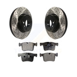 Front Coated Drilled Slotted Disc Brake Rotors And Ceramic Pad Kit For BMW X3 X4