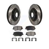 Front Drill Slot Disc Brake Rotor Ceramic Pad Kit For Hyundai Santa Fe Sport Kia