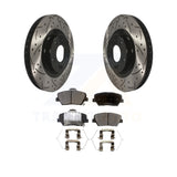 Front Drilled Slot Brake Rotors Ceramic Pad Kit For Kia Sorento Hyundai Santa Fe