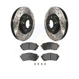 Front Coated Drilled Slotted Disc Brake Rotors And Ceramic Pads Kit For Mazda 6