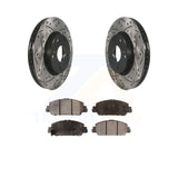 Front Coated Drilled Slot Disc Brake Rotor Ceramic Pad Kit For Honda Accord HR-V