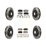Front Rear Drilled Slot Brake Rotors Ceramic Pad Kit For Chevrolet Malibu Impala