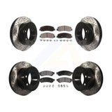 Front Rear Drill Slot Brake Rotors Ceramic Pad Kit For Ford F-250 Super Duty 4WD
