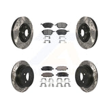 Front Rear Drill Slot Disc Brake Rotors Ceramic Pad Kit For Nissan Altima Maxima