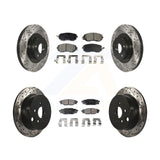 Front Rear Drilled Slot Disc Brake Rotors Ceramic Pad Kit For Subaru Forester XV