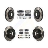 Front Rear Drilled Slot Brake Rotor Ceramic Pad Kit For Toyota Camry Lexus ES350