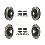 Front Rear Drilled Slot Disc Brake Rotors Ceramic Pad Kit For Mazda 3 Sport 2.5L