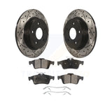 Rear Coated Drilled Slotted Disc Brake Rotors And Ceramic Pad Kit For Ford Focus