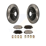 Rear Coated Drilled Slotted Disc Brake Rotor & Ceramic Pad Kit For Jeep Cherokee