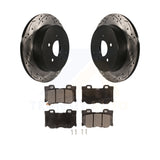 Rear Coated Drill Slot Disc Brake Rotor Ceramic Pad Kit For INFINITI Q50 Q60 Q70