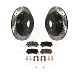 [Rear] 2014-2016 Acura MDX Performance Drilled & Slotted Brake Rotor & Ceramic Pads Kit For Max Braking