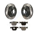 Rear Coated Drilled Slotted Disc Brake Rotor Ceramic Pad Kit For BMW 428i xDrive