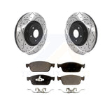 Front Drilled Slot Disc Brake Rotor & Ceramic Pad Kit For Ford Focus Lincoln MKC