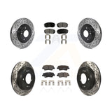 [Front+Rear] 2021-2022 Kia Forte 1.6L Performance Drilled & Slotted Brake Rotor & Ceramic Pads Kit For Max Braking
