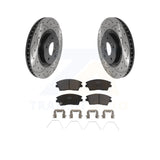Front Drill Slot Brake Rotor Ceramic Pad Kit For 17-21 Kia Sportage Turbocharged