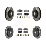 Front Rear Drilled Slot Disc Brake Rotors Ceramic Pad Kit For Hyundai Tucson Kia