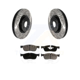 Front Drill Slot Disc Brake Rotor Ceramic Pad Kit For Land Rover Discovery Sport