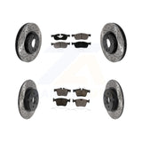 Front Rear Drilled Slot Brake Rotors Ceramic Pad Kit For Land Rover Range Evoque