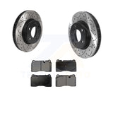 Front Coated Drill Slot Disc Brake Rotors Ceramic Pad Kit For Volkswagen Touareg