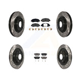 Front Rear Drilled Slot Brake Rotor Ceramic Pad Kit For Mitsubishi Eclipse Cross