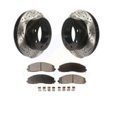 Front Drill Slot Brake Rotors Ceramic Pad Kit For 2013 Ford F-250 Super Duty 4WD