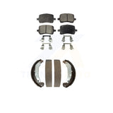 Front Rear Semi-Metallic Brake Pads & Drum Shoes Kit For Chevrolet Cobalt Saturn