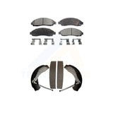 Front Rear Semi-Metallic Brake Pads And Drum Shoe Kit For Chevrolet Colorado GMC