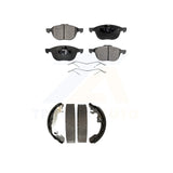 Front Rear Semi-Metallic Brake Pads And Drum Shoes Kit For Ford Focus