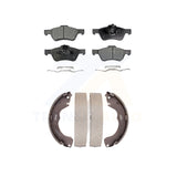 Front Rear Semi-Metallic Brake Pads Drum Shoes Kit For Ford Escape Mazda Tribute