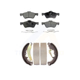 Front Rear Semi-Metallic Brake Pads Drum Shoes Kit For Ford Escape Mercury Mazda