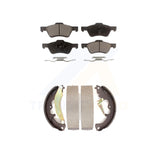 Front Rear Semi-Metallic Brake Pads And Drum Shoes Kit For Ford Escape Mercury