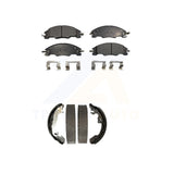 Front Rear Semi-Metallic Brake Pads And Drum Shoes Kit For 2008-2011 Ford Focus