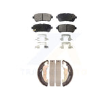 Front Rear Semi-Metallic Brake Pads And Drum Shoes Kit For Ford Fiesta