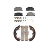 Front Rear Semi-Metallic Brake Pads And Drum Shoes Kit For Toyota Corolla Celica