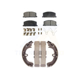 Front Rear Semi-Metallic Brake Pads & Drum Shoe Kit For Toyota Corolla Geo Prizm
