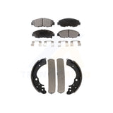 Front Rear Semi-Metallic Brake Pads And Drum Shoes Kit For Honda Accord