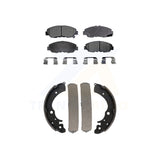 Front Rear Semi-Metallic Brake Pads And Drum Shoes Kit For Honda Accord