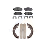 Front Rear Semi-Metallic Brake Pads And Drum Shoes Kit For Honda Civic Insight