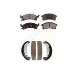 Front Rear Semi-Metallic Brake Pads Drum Shoe Kit For Chevrolet Cavalier Pontiac