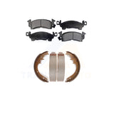 Front Rear Semi-Metallic Brake Pads Drum Shoe Kit For Chevrolet Caprice Buick 88