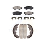 Front Rear Semi-Metallic Brake Pads & Drum Shoe Kit For Chevrolet Tracker Suzuki