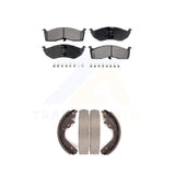 Front Rear Semi-Metallic Brake Pads And Drum Shoes Kit For Neon Dodge Plymouth