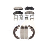 Front Rear Semi-Metallic Brake Pads & Drum Shoes Kit For Ford Ranger Mazda B3000