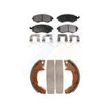 Front Rear Semi-Metallic Brake Pads & Drum Shoe Kit For 1991-1993 Hyundai Sonata