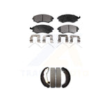 Front Rear Semi-Metallic Brake Pads Drum Shoes Kit For Hyundai Sonata Kia Optima